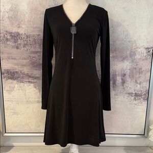 Ariella Black Long Sleeve Zipper Dress NWT size small